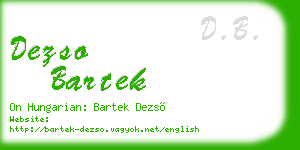 dezso bartek business card